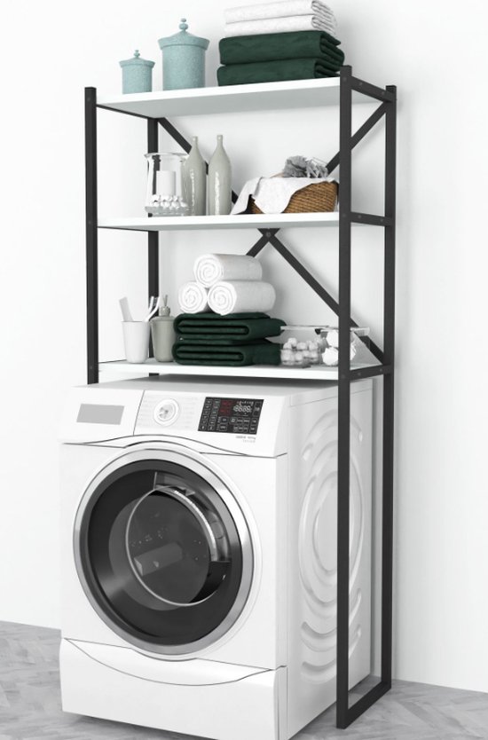 Wasmachine Opbergrek - 3-Lagen Vrijstaand Rek voor Badkamer & Wasruimt