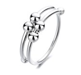 Anxiety Ring - (Dubbele ring) - Stress Ring - Fidget Ring - Anxiety Ring For Finger - Silver Draaibare Ring Dames - Spinning Ring - Spinner Ring - One Size Anxiety Ring - (Dubbele ring) - Stress Ring - Fidget Ring - Anxiety Ring For Finger - Silver Draaibare Ring Dames - Spinning Ring - Spinner Ring - One Size