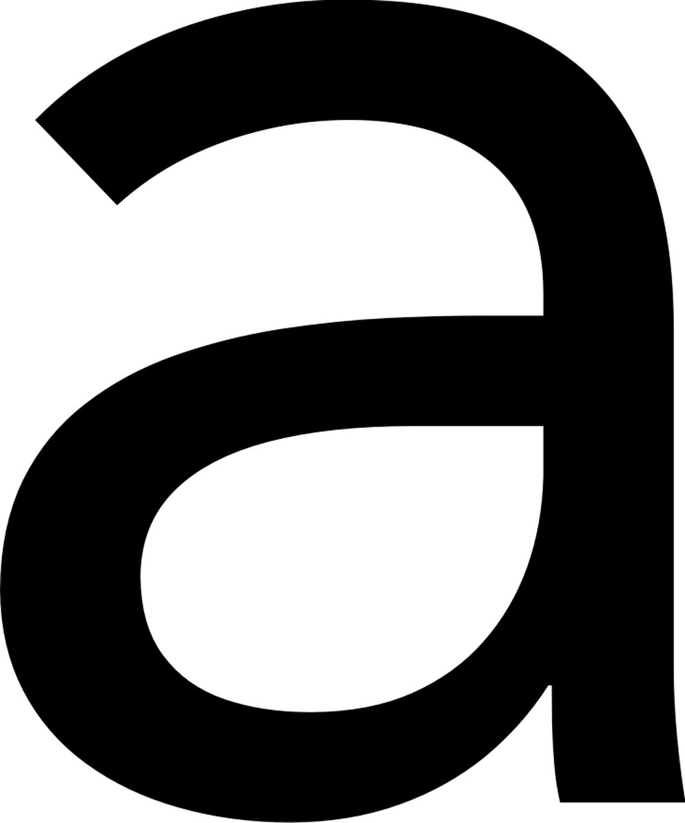 zwart modern letter a - 25 cm