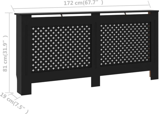 vidaXL Radiatorombouw 112x19x81.5 cm MDF wit