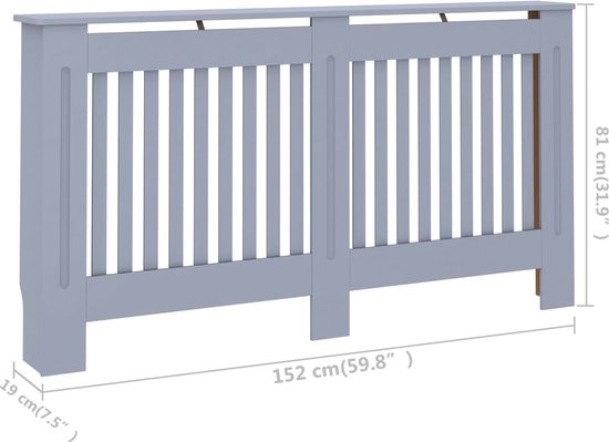 vidaXL Radiatorombouw 112x19x81.5 cm MDF wit
