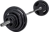 Body-Solid 140 kg set olympische halterschijven + halterstang + sluitveren - Gewichten