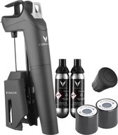 Coravin - Timeless Model Three+ wijnbewaarsysteem - 2 Coravin Pure Argon Capsules, 2 Coravin Schroefdoppen en een Coravin Beluchter - in zwart