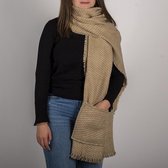 Juleeze Wintersjaal Dames 55*190 cm Beige Synthetisch Wintershawl Sjaal Shawl