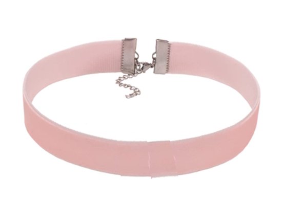 Roze Leren Choker - Ketting - Collier - Imitatieleer - 35 cm - 1 stuks