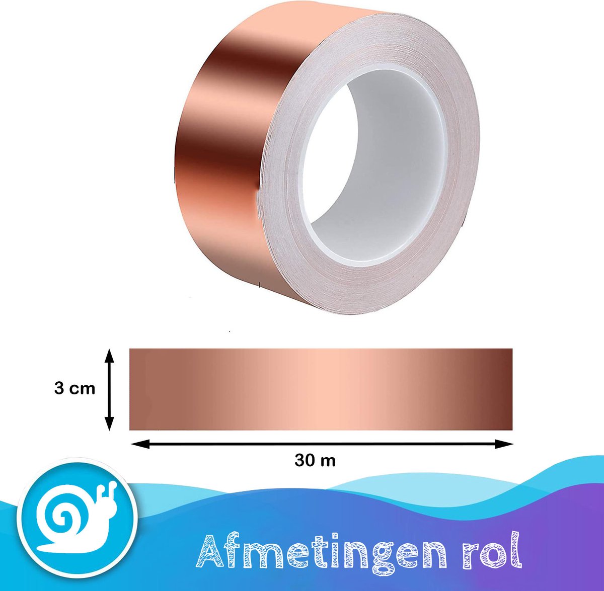 CHOYCLIT Ruban Cuivre Répulsif Anti Limaces 50 Mm X 20 M, Protection