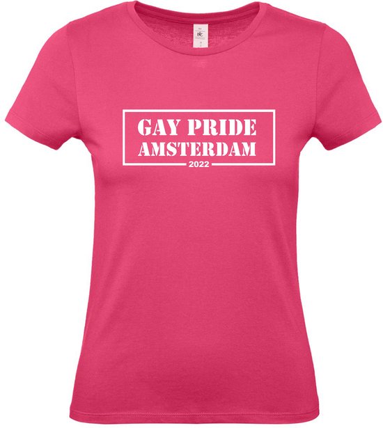 gek Nauw Antagonist Dames t-shirt Gay Pride Amsterdam 2022 | Regenboog vlag | Gay pride kleding  | Pride... | bol.com
