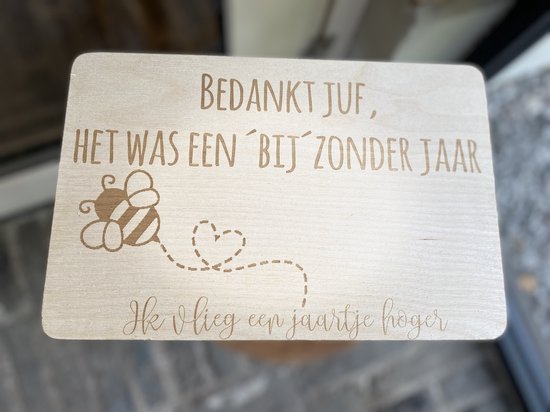 Bewaarkistje voor de juf of meester - afscheidscadeau - einde