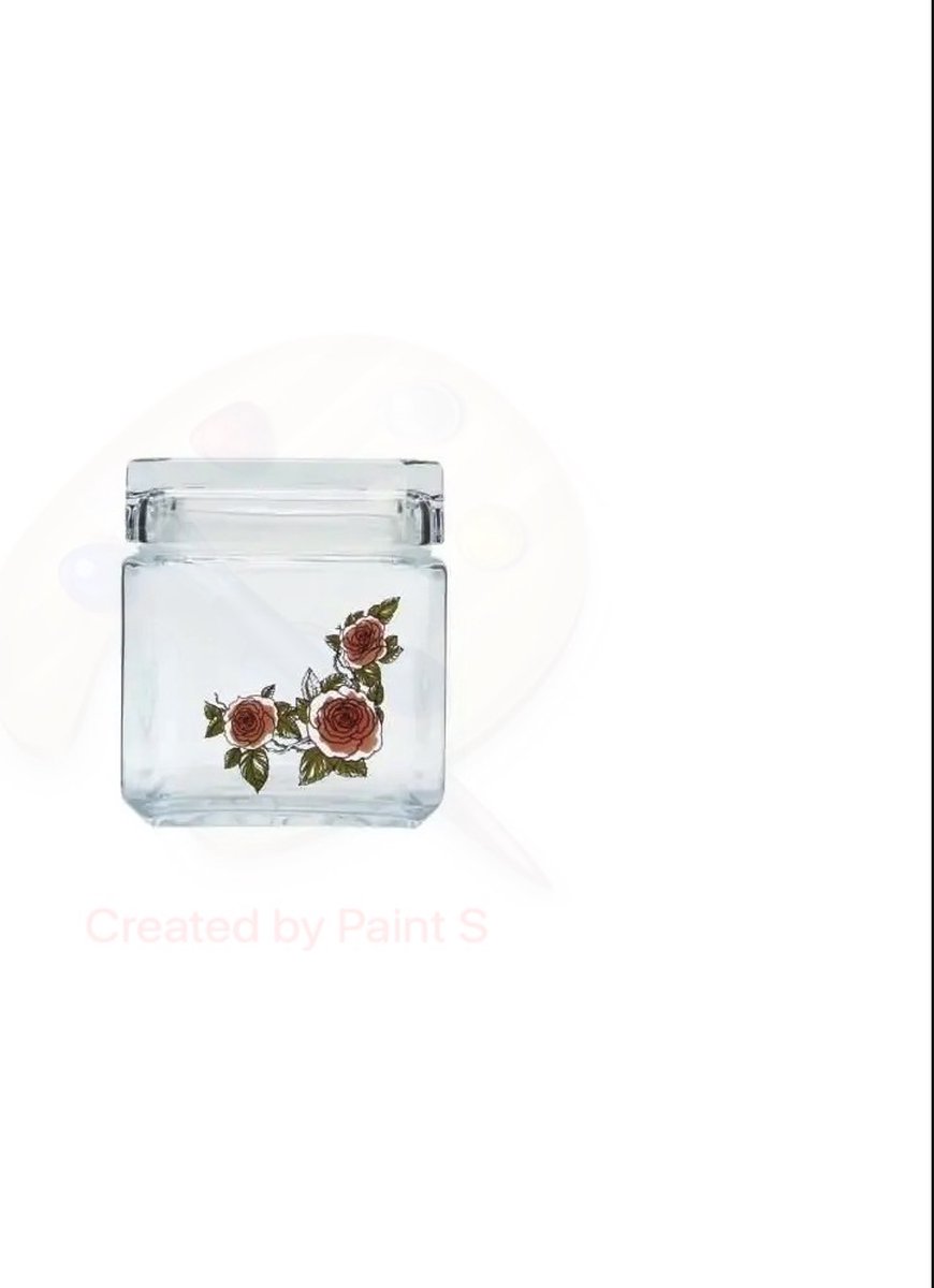 Pasabahce Roses - Glazen Voorraadpot Met Rozen Design - 750 ml