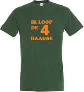 T-shirt Ik loop de 4 daagse |Wandelvierdaagse | vierdaagse Nijmegen | Roze woensdag | Groen | maat XS