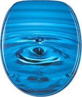 IGOODS WC-brillen - Toiletbrilhoes - 1 st - Universeel - Toiletdeksel met softclose - Houten toiletdeksel - Marineblauw