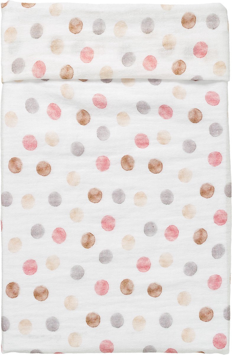 Cottonbaby Wieglaken - Dot - wit/multicolor - lakentje - 75x90 cm
