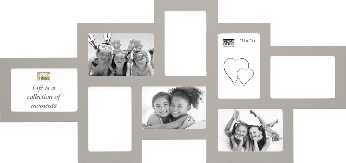 Deknudt Frames fotolijst S65SW7 - grijs - hout - 8 foto's 10x15 cm