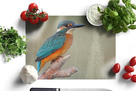Planche à découper en Verres - 39x28 - Vogel - Martin-pêcheur - Branche - Planches à découper en Glas