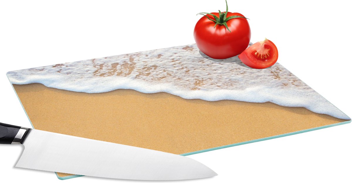 Glazen Snijplank - 28x20 - Strand - Water - Zee - Tropisch - Zomer - Snijplanken Glas