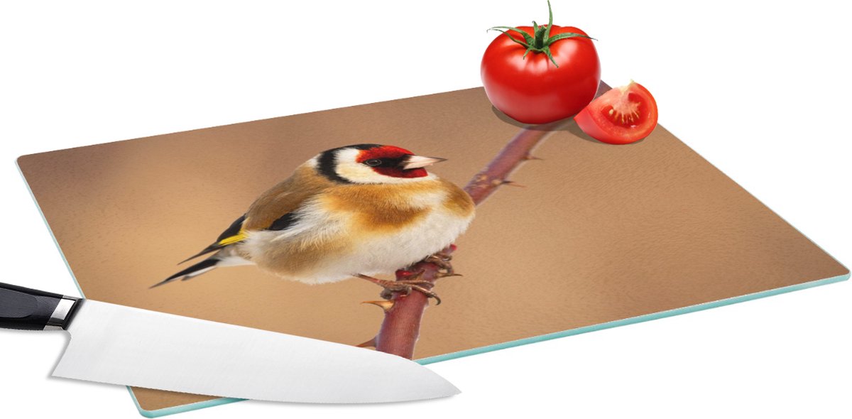 Glazen Snijplank - 39x28 - Putter - Vogel - Dieren - Snijplanken Glas