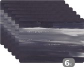 Placemat - Verf - Abstract - Zwart - 45x30 cm - 6 stuks - Hittebestendig - Anti-Slip - Onderlegger - Afneembaar