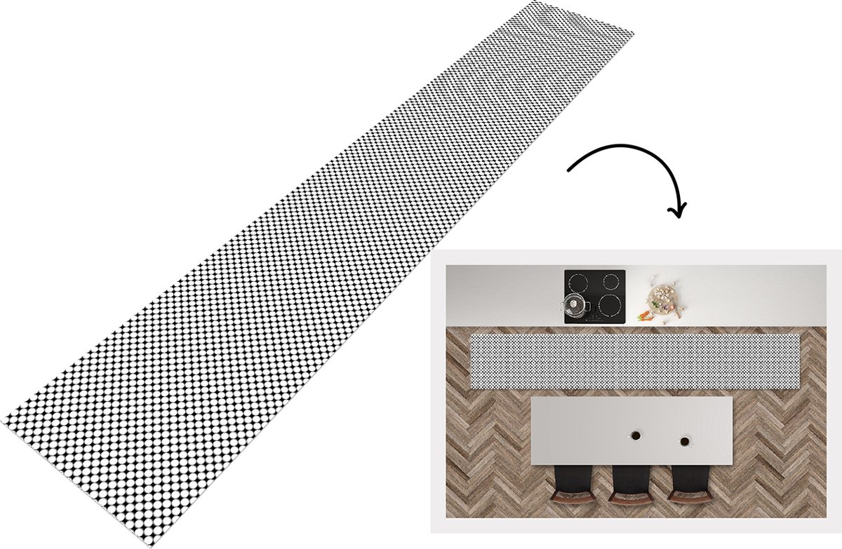 KitchenYeah Keukenloper - Loper keuken - Patroon - Lijn - Design - Kleur - 300x50 cm - Keukenloper vinyl Multicolor
