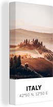 Canvas Schilderij Toscane - Italië - Zomer - 40x80 cm - Wanddecoratie