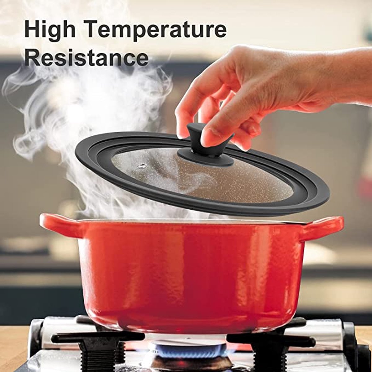 Couvercle De Poêle épais Universel Avec Poignée En Acier Inoxydable - Couvercle Haut Arqué Pour Casseroles à Soupe, Poêles Et Woks - Couvercle En Verre (taille : 32 Cm