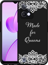 Realme C31 Hoesje Zwart Made for queens - Designed by Cazy