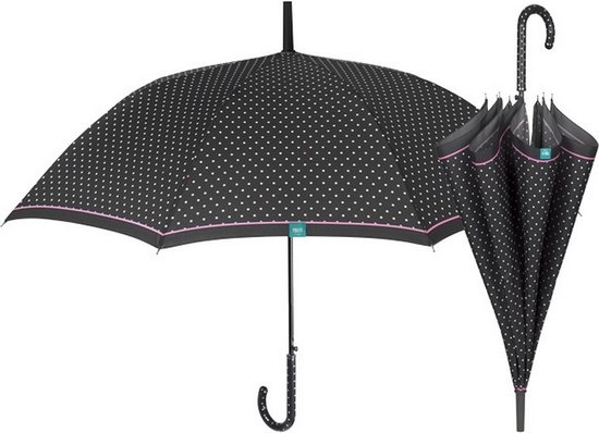 paraplu Polka Dots dames 102 cm zwart/wit | bol.com