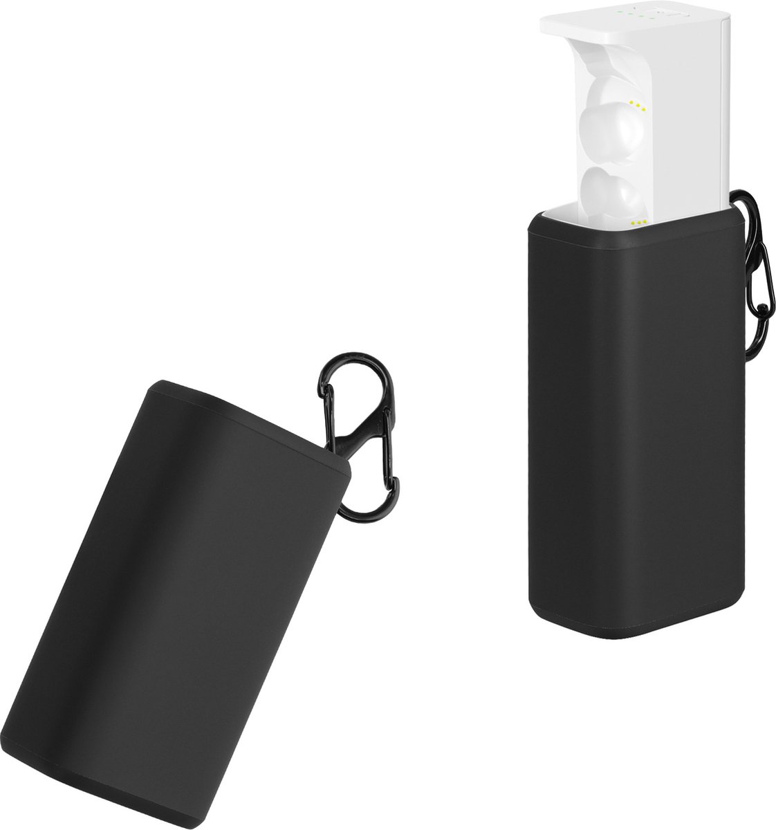 kwmobile Hoes voor JBL UA True Wireless Flash - Siliconen cover voor oordopjes in zwart