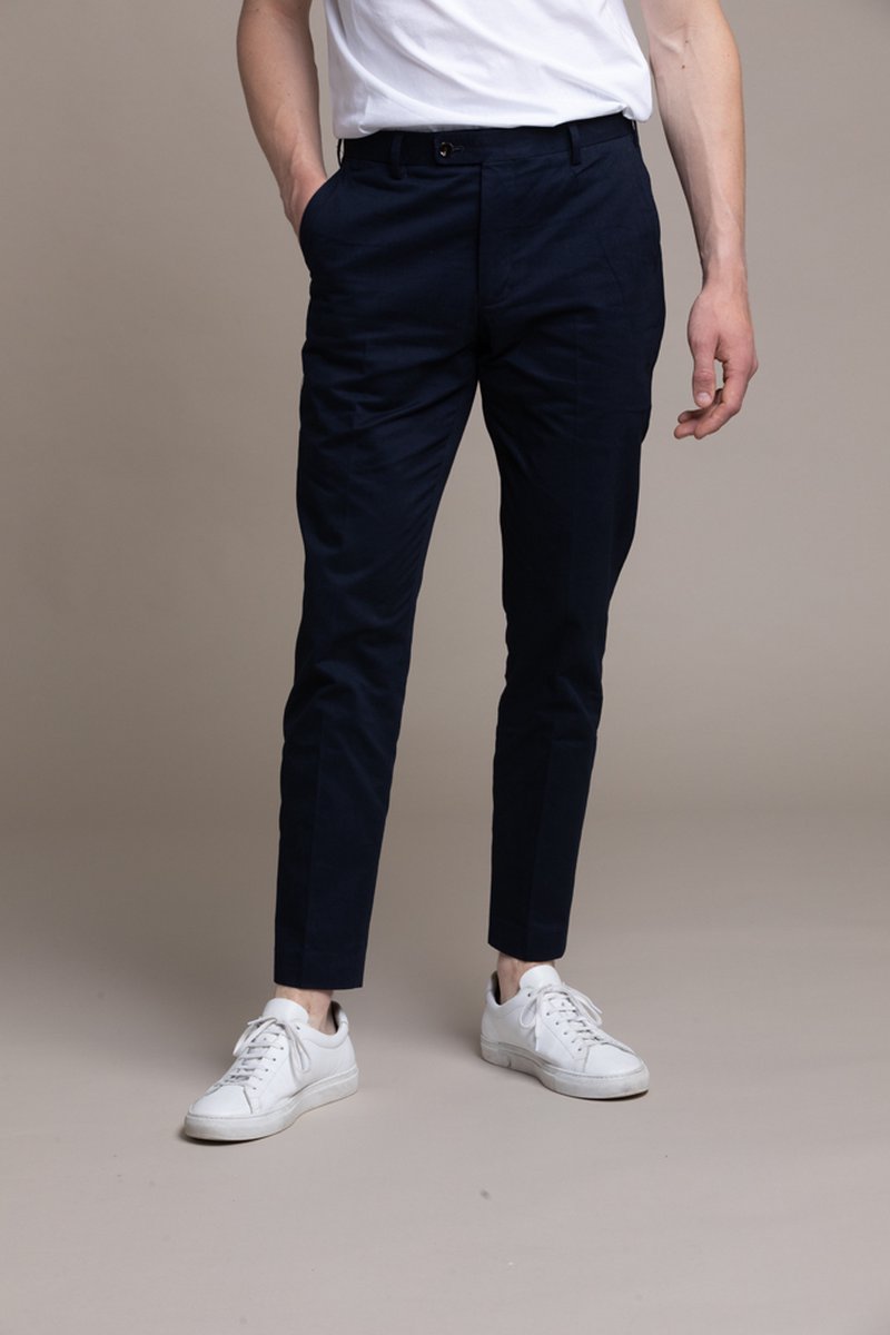 Laurent Vergne - Heren - Broek - Donkerblauw - Katoen Stretch - maat 44 - Slim fit