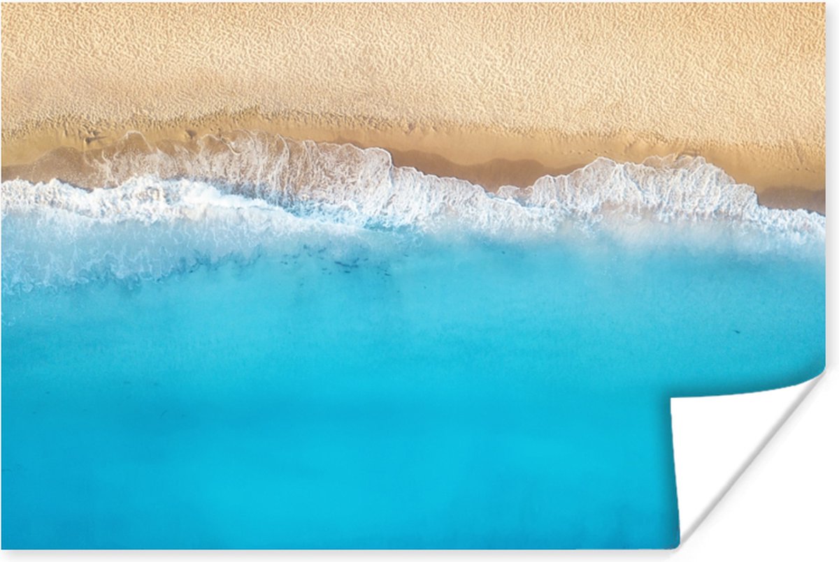 Poster Strand - Water - Blauw - 90x60 cm
