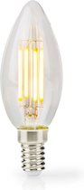 Nedis LED-Filamentlamp E14 - Kaars - 4.5 W - 470 lm - 2700 K - Dimbaar - Warm Wit - Retrostijl - 1 Stuks - Doorzichtig
