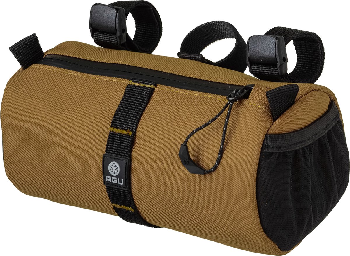 AGU Bikepacking Roll Bag Stuurtas Venture - Bruin - 1,5L - Waterafstotend, Reflecterend, Eenvoudige Montage, 100% Gerecycled Polyester