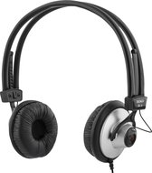 Deltaco HL-6 écouteur/casque Écouteurs Avec fil Arceau Musique Noir, Argent