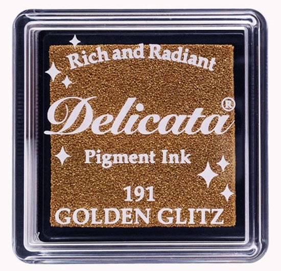 Microprocessor Positief zakdoek DE-SML-191 Delicata glitter inkt - stempelkussen klein - "golden glitz" -  echt goud | bol.com