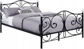 Metalen bed - 140x200 cm - met lattenbodem - zwart