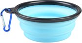 GS-T - bol à nourriture chien - abreuvoir pliable chien 1 litre - bol à eau pliable chien - bleu clair