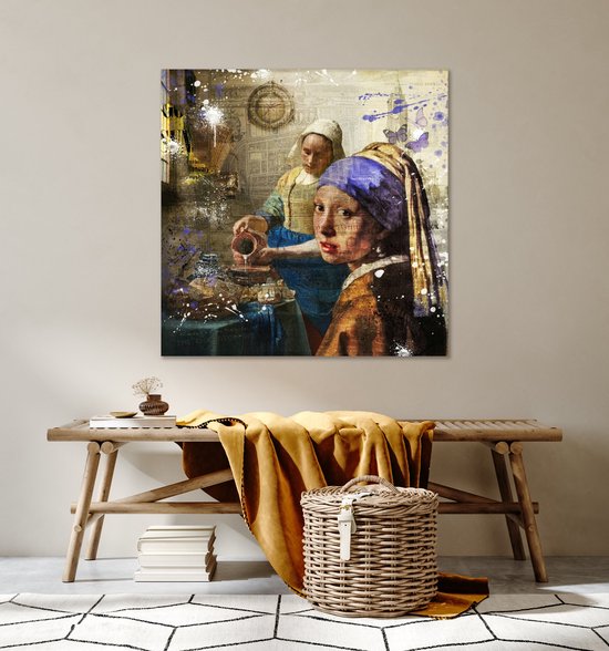Vermeer best of 2 Textielframe - 80 x 80 cm - Premium 27 mm zwart aluminium frame