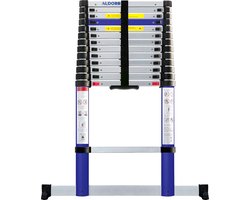 ALDORR Home - Telescoopladder 3,80 meter - met Stabilisatievoet en Soft closing