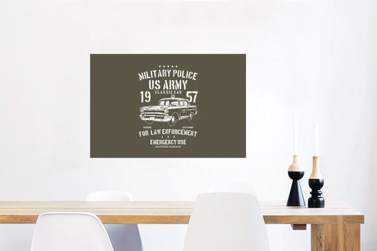 Affiche Mancave - Voiture - Vintage - Armée - 90x60 cm