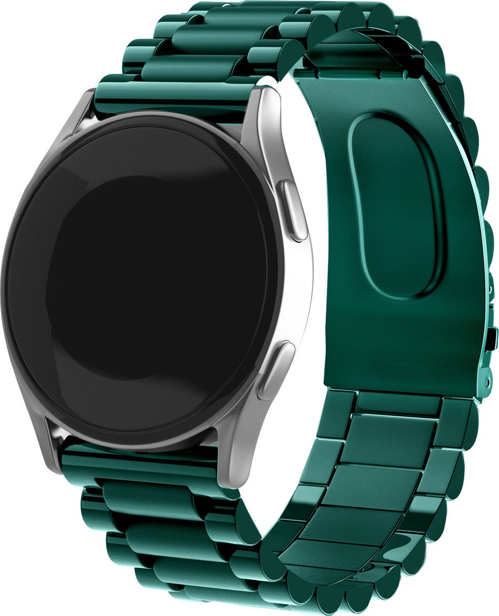Strap-it Stalen schakel bandje - geschikt voor Fossil Gen 5 / Gen 5e 44mm / Gen 6 44mm - groen