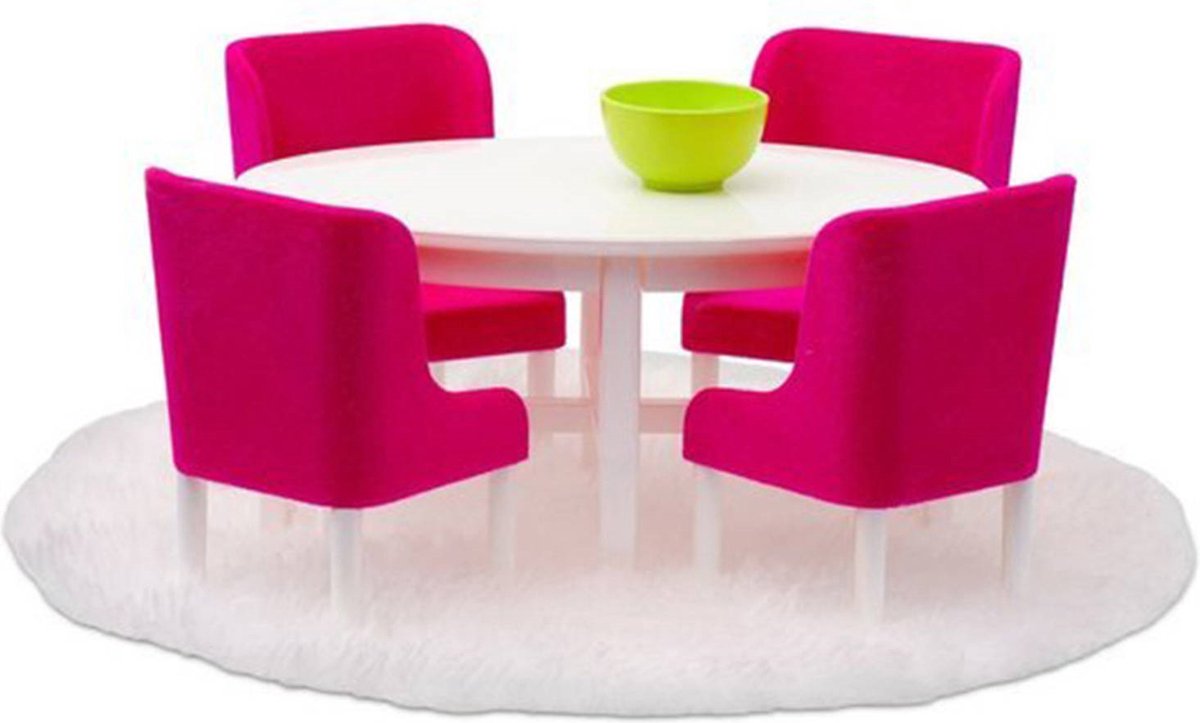 Lundby Smaland - Poppenhuis Eetkamerset - Roze