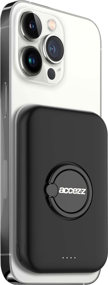 Accezz Magsafe Powerbank 5000 mAh - Batterij LED-display - USB C - Universele Draadloze powerbank voor Apple iPhone 12/13/14/15 - 18 Watt - Draadloos opladen - Zwart