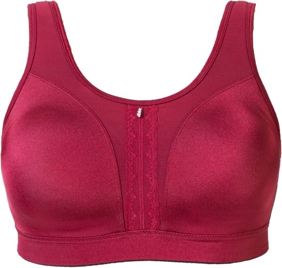 BH de Sport à fort impact (sans armatures) Cannes, Rouge Profond / Rouge Bordeaux, taille : 85F