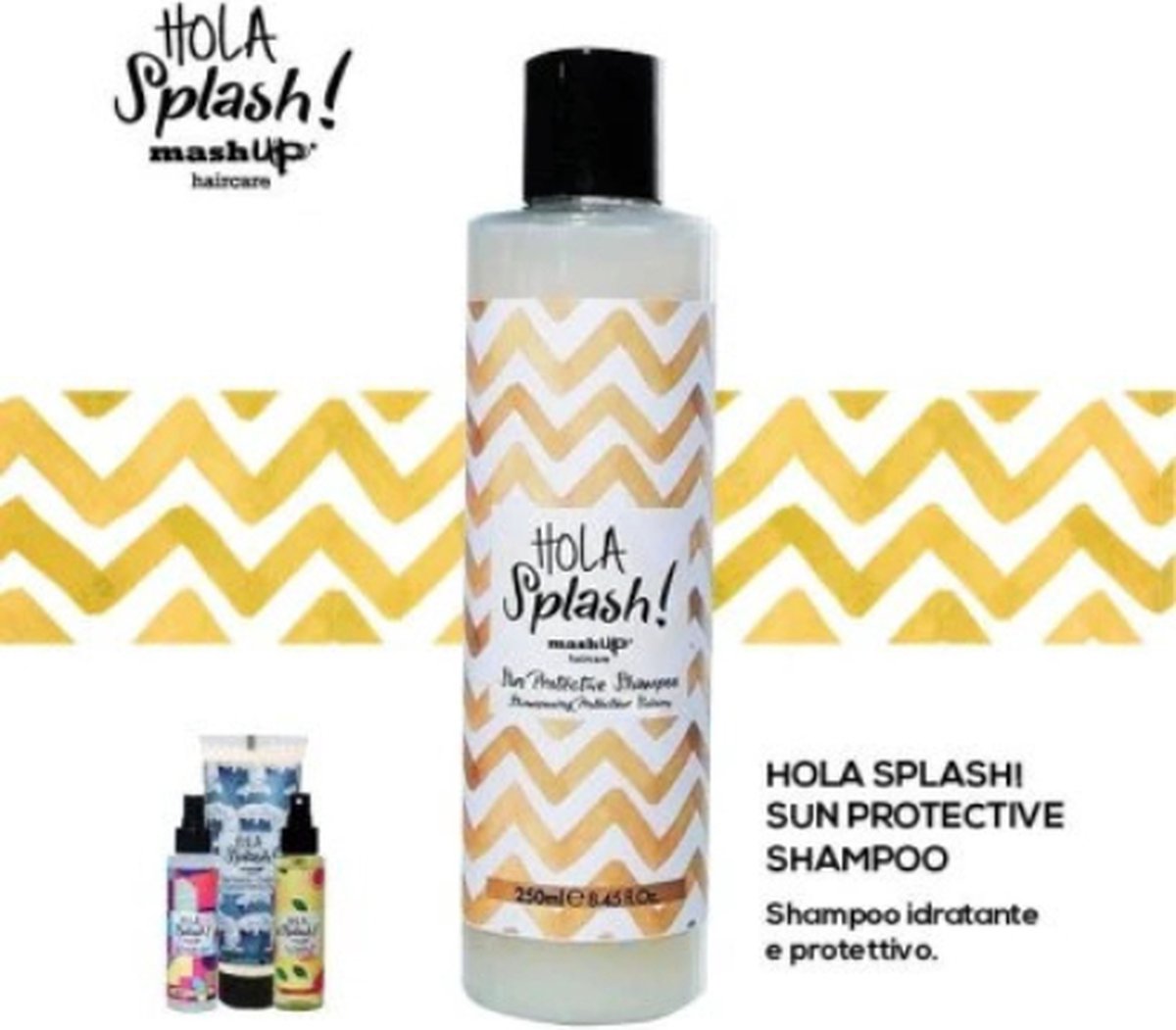 Mash up Shampoo haar sun protective 250 ml zomereditie, een cosmetica die het haar beschermt tegen de zon, sulfaat vrije shampoo