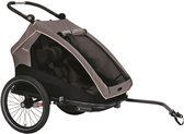 XLC DuoS Fietskar - Antraciet - BS-C10 - Voor twee kinderen - Kinderwagen - Jogger