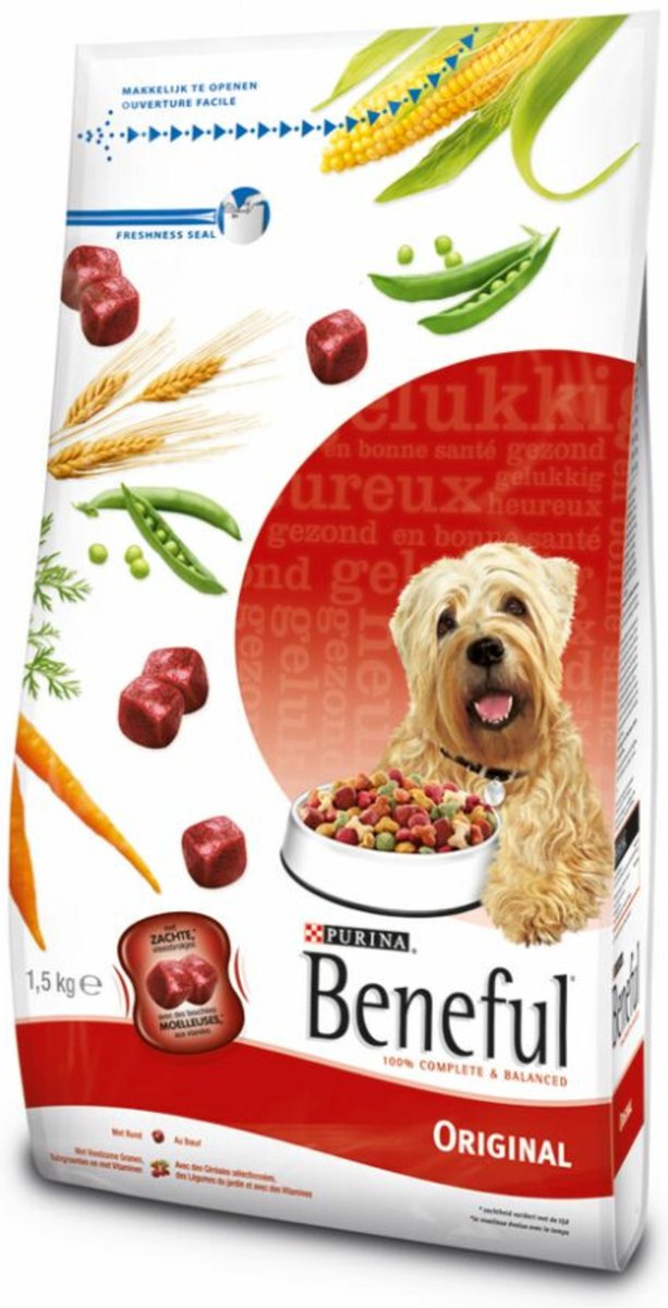 Beneful - Original - Hondenbrokken met Rund, Tuingroenten en Vitaminen - 1,5kg