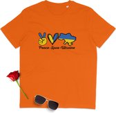 Heren en Dames T Shirt Unisex - Oekraïne - Oranje - Maat XL