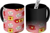 Magische Mok - Foto op Warmte Mokken - Koffiemok - Quotes - Koffie - I love you - Magic Mok - Beker - 350 ML - Theemok