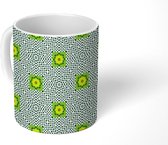 Mok - Koffiemok - Patronen - Groen - Abstract - Mokken - 350 ML - Beker - Koffiemokken - Theemok