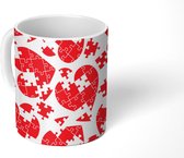 Mok - Koffiemok - Puzzel - Patronen - Valentijn - Mokken - 350 ML - Beker - Koffiemokken - Theemok