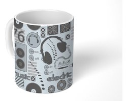 Mok – Koffiemok – DJ – Koptelefoon – Vintage – Tekening – Design – Mokken – 350 ML – Beker – Koffiemokken – Theemok
